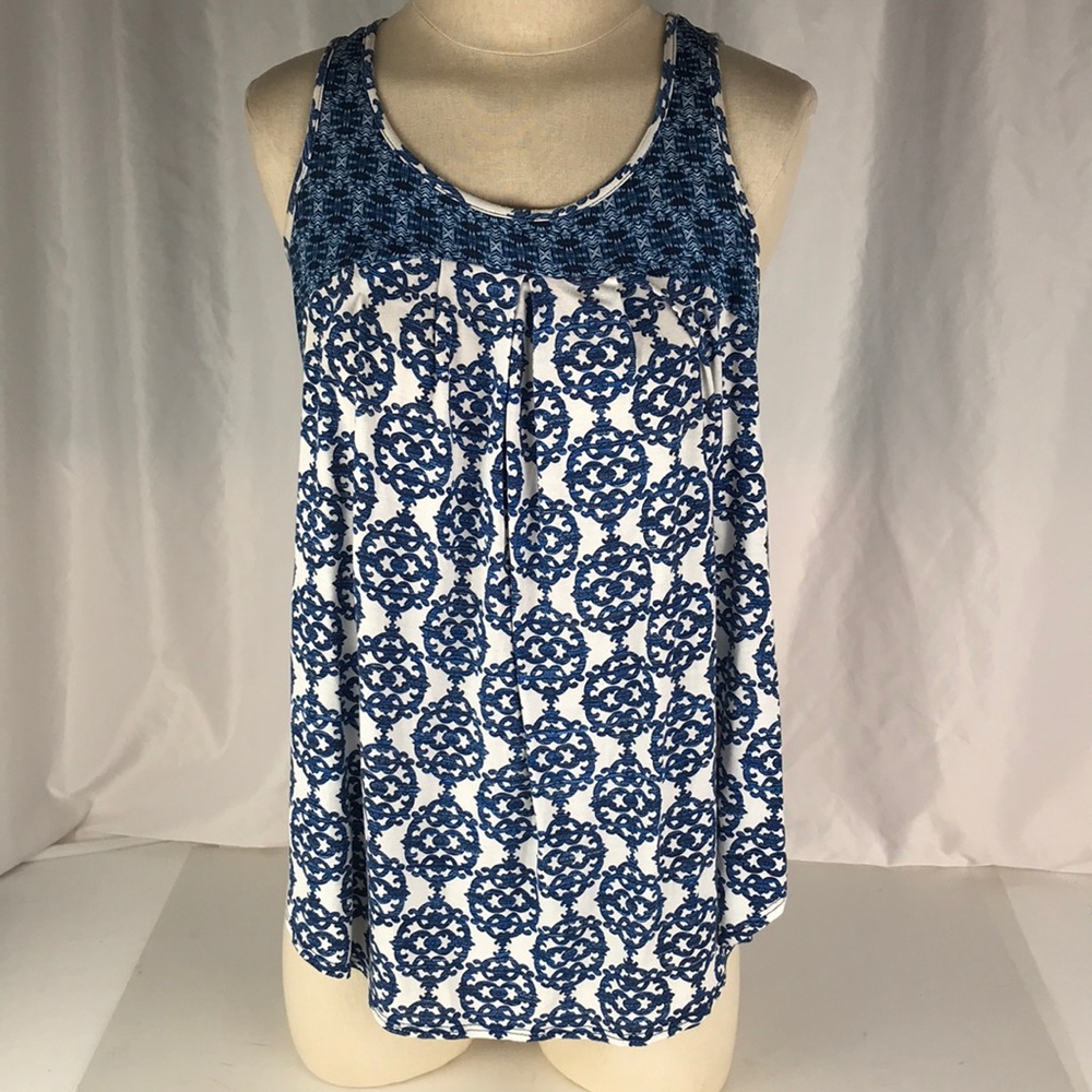 Weston Anthropologie Blue & White Back S
